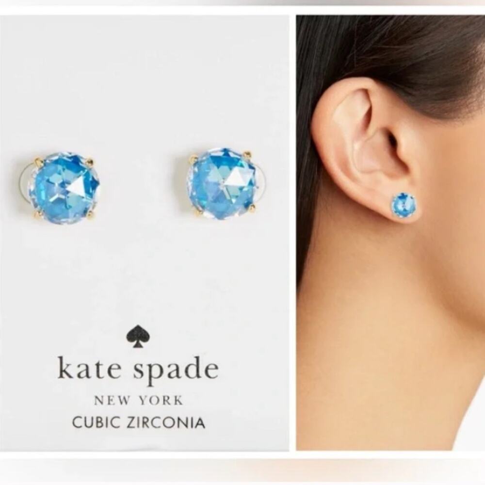 🆕 NWT Kate Spade Round Stud Earrings wedding bridal shiny something blue